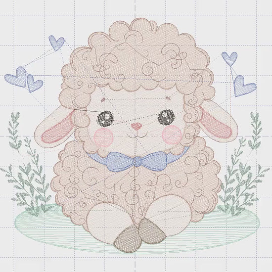 Sheep embroidery design - Lamb embroidery designs machine embroidery pattern - Baby boy embroidery file - newborn embroidery download pes