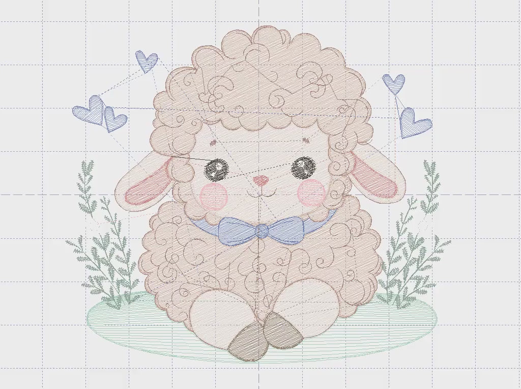 Sheep embroidery design - Lamb embroidery designs machine embroidery pattern - Baby boy embroidery file - newborn embroidery download pes