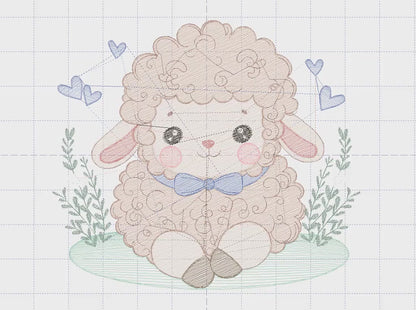 Sheep embroidery design - Lamb embroidery designs machine embroidery pattern - Baby boy embroidery file - newborn embroidery download pes