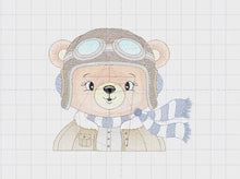 Cargar y reproducir el video en el visor de la galería, Bear Pilot embroidery designs - Plane embroidery design machine embroidery pattern - Teddy bear embroidery - Pilot Bear - instant download
