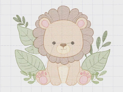 Lion embroidery designs - Safari animal embroidery design machine embroidery pattern - Baby boy embroidery file - Lion King instant download