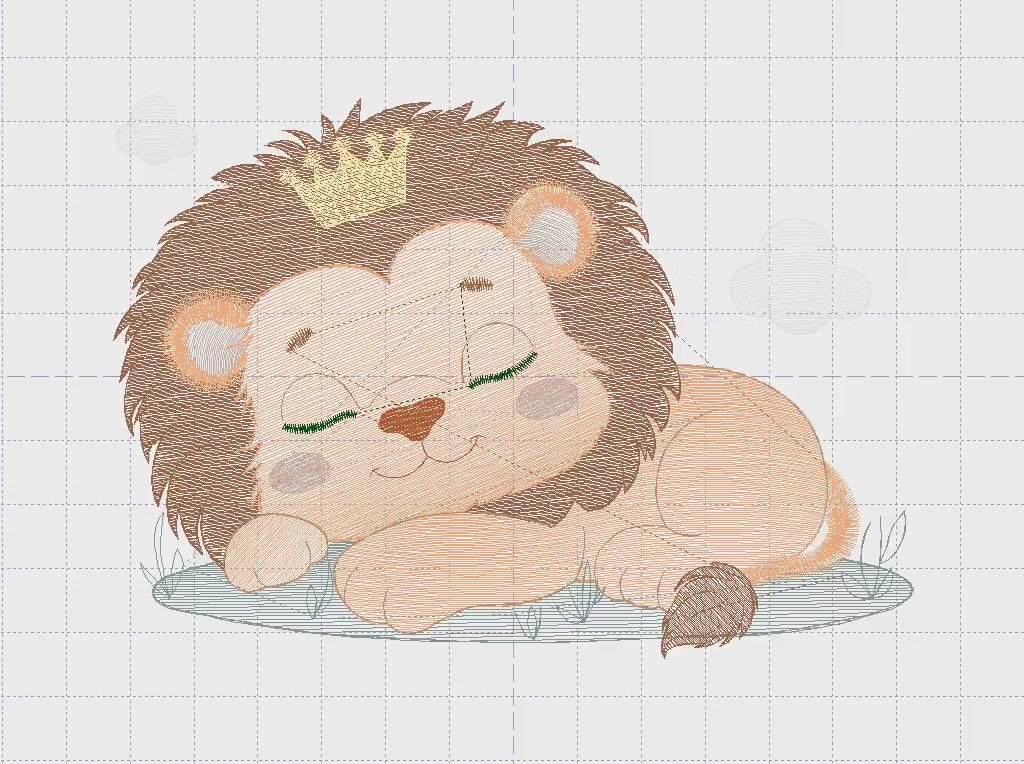 Sleeping Lion King embroidery designs - Safari animal embroidery design machine embroidery pattern - Baby boy embroidery - instant download