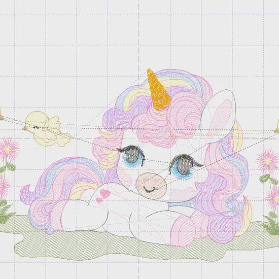 Unicorn embroidery designs - Baby Girl embroidery design machine embroidery pattern - Fairy tale magical Fantasy - instant download pes jef