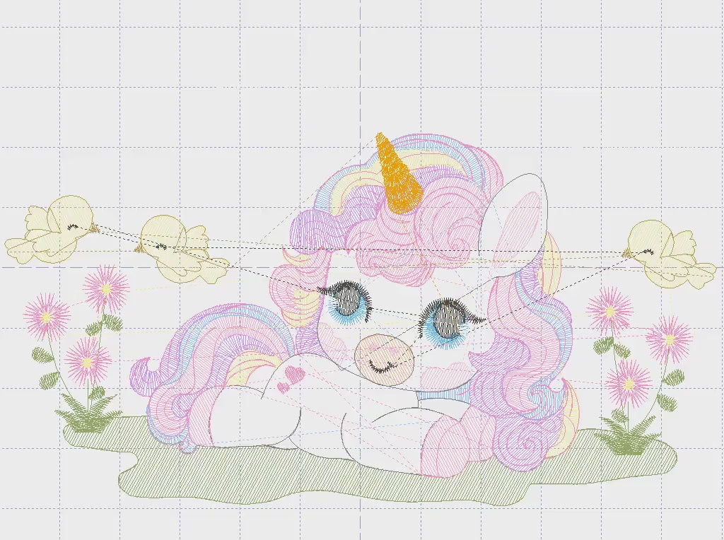 Unicorn embroidery designs - Baby Girl embroidery design machine embroidery pattern - Fairy tale magical Fantasy - instant download pes jef