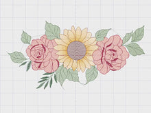 Carica e avvia il video nel visualizzatore di galleria, Sunflower embroidery designs - Roses embroidery design machine embroidery pattern - Flowers embroidery file - kitchen towel grandma design
