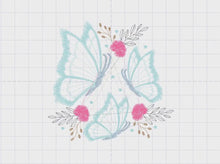 Carica e avvia il video nel visualizzatore di galleria, Butterfly embroidery design - Flowers embroidery designs machine embroidery pattern - Kitchen Towel embroidery file - instant download
