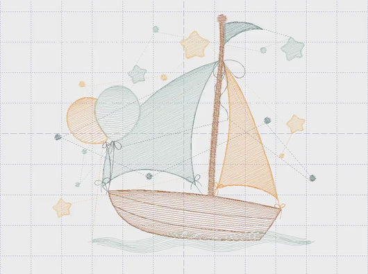 Boat embroidery designs - Sailboat embroidery design machine embroidery pattern - Nautical Baby boy embroidery file - jef instant download