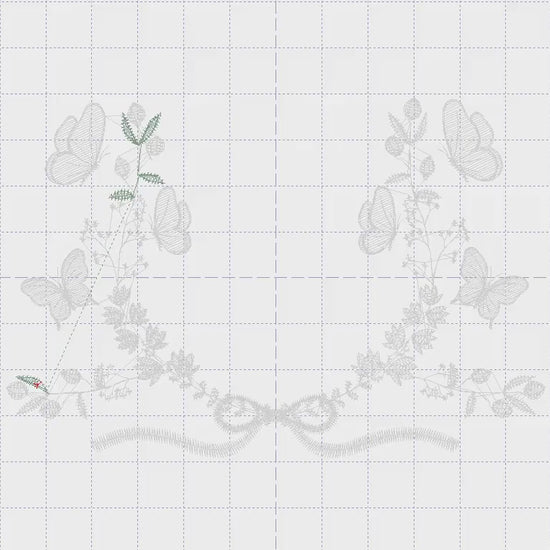 Flower Frame embroidery designs - Delicate Butterfly embroidery design machine embroidery pattern - Wreath embroidery - instant download pes