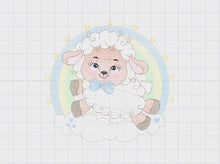 Carica e avvia il video nel visualizzatore di galleria, Sheep with rainbow embroidery design - Rainbow embroidery designs machine embroidery pattern - baby girl embroidery file newborn embroidery
