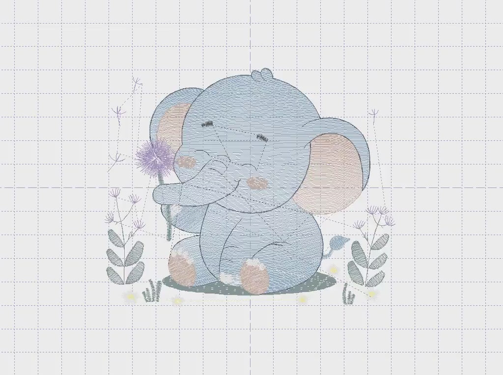 Elephant embroidery designs - Safari Animal embroidery design machine embroidery pattern - Baby boy embroidery file - Elephant with flower