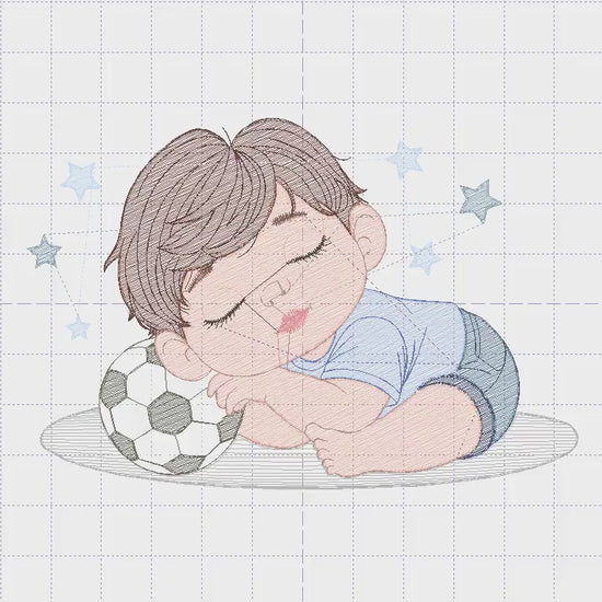 Sleeping boy embroidery designs - Soccer Player with ball embroidery design machine embroidery - Boy with ball embroidery - instant download