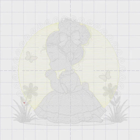 Praying girl embroidery designs - First Communion embroidery design machine embroidery pattern - Christian embroidery file - Christening