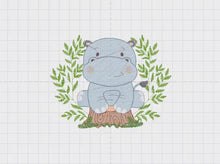 Cargar y reproducir el video en el visor de la galería, Hippo embroidery designs - Safari embroidery design machine embroidery pattern - Animal embroidery file - baby girl embroidery pes download
