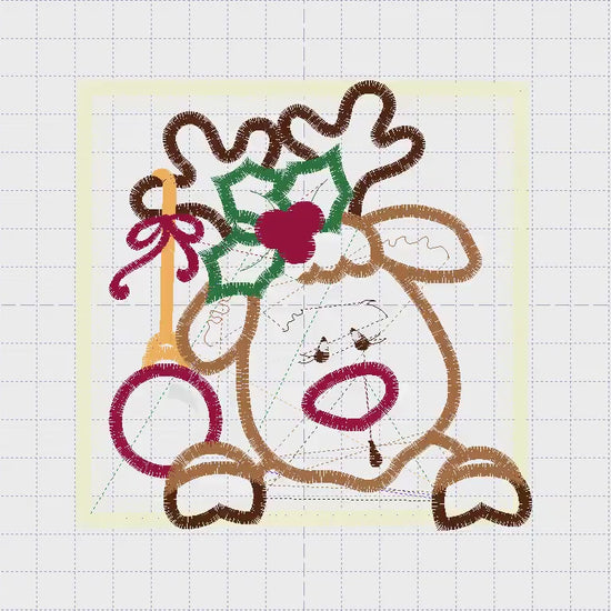 Christmas Rudolf Reindeer Embroidery Design - Xmas embroidery designs machine embroidery pattern - Holiday embroidery file instant download