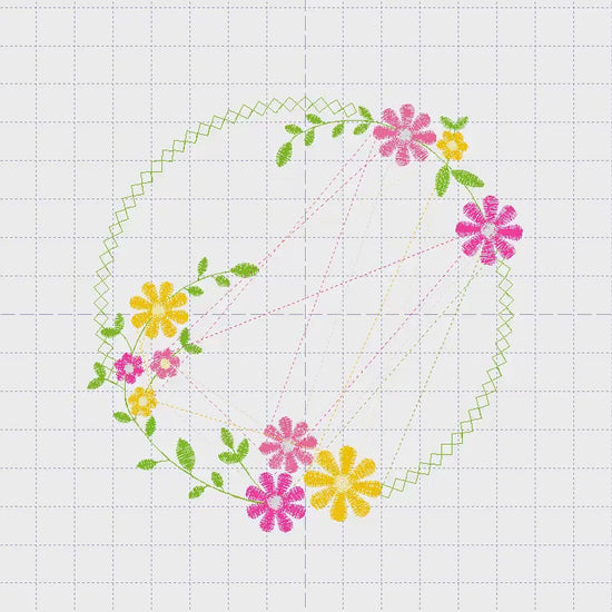 Monogram Frame embroidery designs - Flower embroidery design machine embroidery pattern - Floral embroidery file - instant download jef hus
