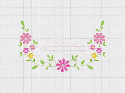 Flowers embroidery designs - Floral Wreath embroidery design machine embroidery pattern - Flower Frame embroidery file - instant download