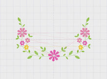 Charger et lire la vidéo dans la visionneuse de la Galerie, Flowers embroidery designs - Floral Wreath embroidery design machine embroidery pattern - Flower Frame embroidery file - instant download
