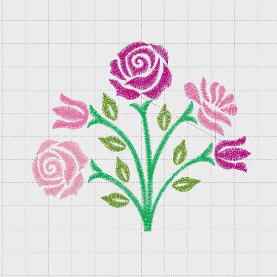 Roses embroidery designs - Kitchen Towel embroidery design machine embroidery pattern - Rose embroidery file - Flower embroidery pes hus jef
