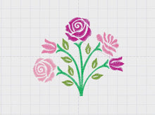 Carica e avvia il video nel visualizzatore di galleria, Roses embroidery designs - Kitchen Towel embroidery design machine embroidery pattern - Rose embroidery file - Flower embroidery pes hus jef
