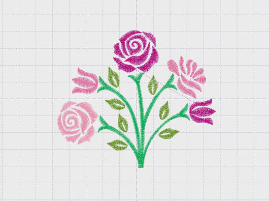 Roses embroidery designs - Kitchen Towel embroidery design machine embroidery pattern - Rose embroidery file - Flower embroidery pes hus jef