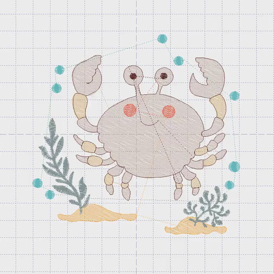 Crab embroidery design - Beach animals embroidery designs machine embroidery pattern - Ocean Life embroidery file - Delicate sea animal pes