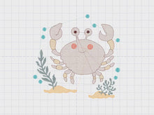 Charger et lire la vidéo dans la visionneuse de la Galerie, Crab embroidery design - Beach animals embroidery designs machine embroidery pattern - Ocean Life embroidery file - Delicate sea animal pes
