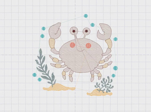 Crab embroidery design - Beach animals embroidery designs machine embroidery pattern - Ocean Life embroidery file - Delicate sea animal pes