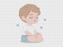 Cargar y reproducir el video en el visor de la galería, Baby boy embroidery design - Sleeping Newborn embroidery designs machine embroidery pattern - Children toddler embroidery - instant download
