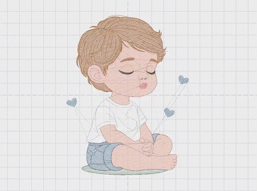 Baby boy embroidery design - Sleeping Newborn embroidery designs machine embroidery pattern - Children toddler embroidery - instant download