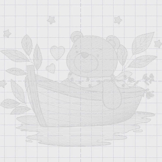 Camping Teddy Bear embroidery designs - Sailor Bear with boat machine embroidery pattern - Baby Boy Scout file - Instant download pes jef