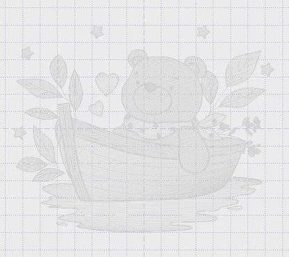Camping Teddy Bear embroidery designs - Sailor Bear with boat machine embroidery pattern - Baby Boy Scout file - Instant download pes jef