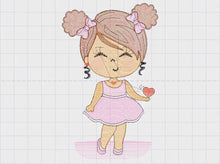 Carica e avvia il video nel visualizzatore di galleria, Baby girl embroidery designs - Toddler embroidery design machine embroidery pattern - girl with curly hair embroidery file - kid embroidery
