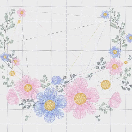 Monogram Frame embroidery designs - Flower wreath embroidery design machine embroidery pattern - Floral laurel embroidery file - download