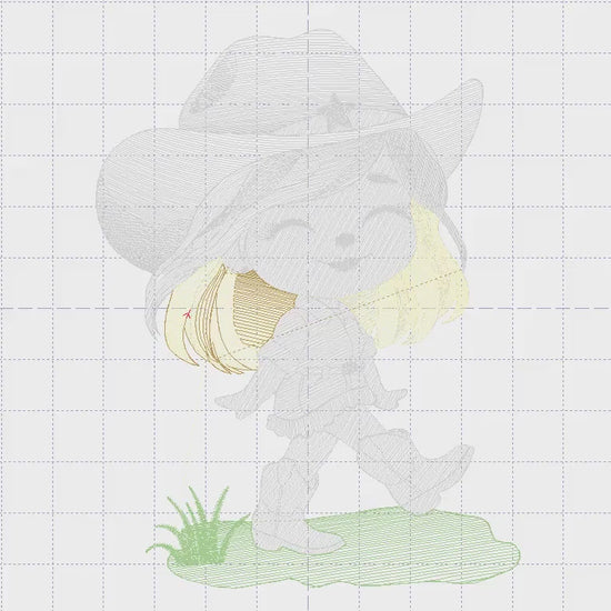 Cowgirl embroidery designs - Cowboy embroidery design machine embroidery pattern - Baby girl embroidery file - Farm cowboy hat wrangler