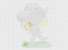 Load and play video in Gallery viewer, Cowgirl embroidery designs - Cowboy embroidery design machine embroidery pattern - Baby girl embroidery file - Farm cowboy hat wrangler
