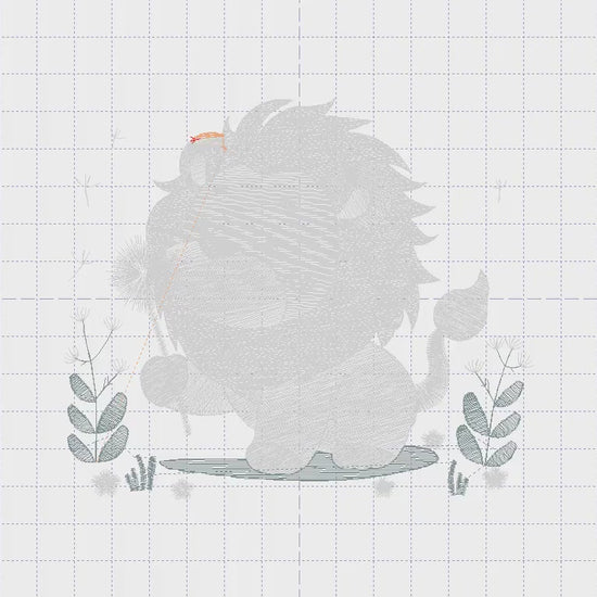 Lion embroidery designs - Safari animal embroidery design machine embroidery pattern - Baby boy embroidery - Lion with flower embroidery pes
