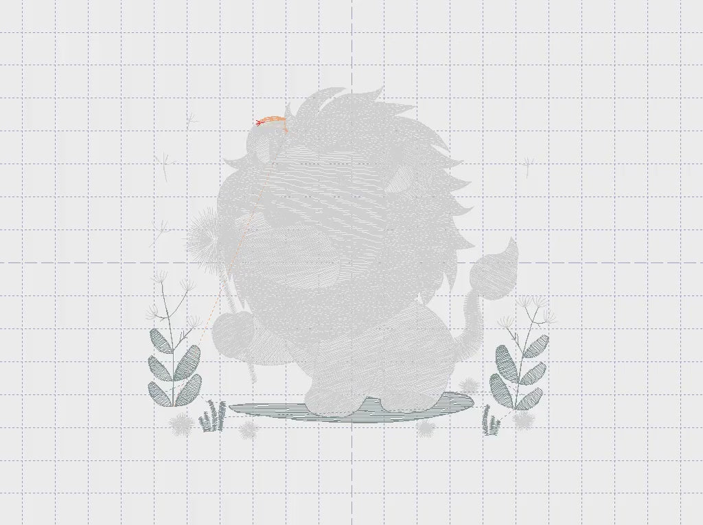 Lion embroidery designs - Safari animal embroidery design machine embroidery pattern - Baby boy embroidery - Lion with flower embroidery pes