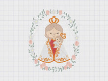 Carica e avvia il video nel visualizzatore di galleria, Holy Mary embroidery designs - Holy embroidery design machine embroidery pattern - Catholic embroidery file - Hail Mary religious embroidery
