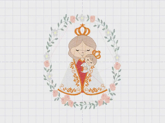 Holy Mary embroidery designs - Holy embroidery design machine embroidery pattern - Catholic embroidery file - Hail Mary religious embroidery