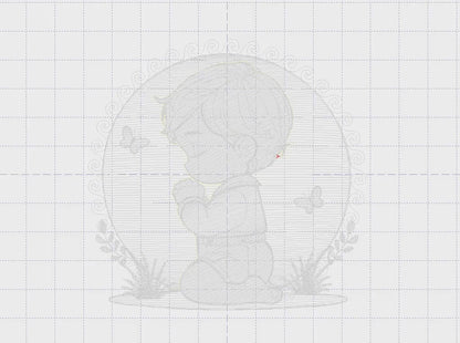Praying boy embroidery designs - Baby boy embroidery design machine embroidery pattern - Catholic embroidery file - instant download pes jef