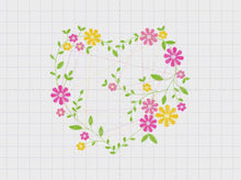 Carica e avvia il video nel visualizzatore di galleria, Heart with flowers embroidery designs - Flower embroidery design machine embroidery pattern - Baby girl embroidery - Heart embroidery frame
