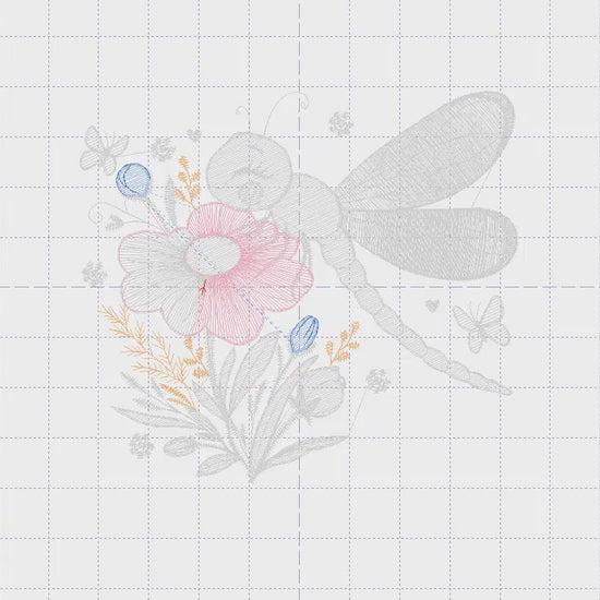 Dragonfly embroidery design - Spring Garden Bug embroidery designs machine embroidery pattern - Kitchen Towel embroidery - instant download