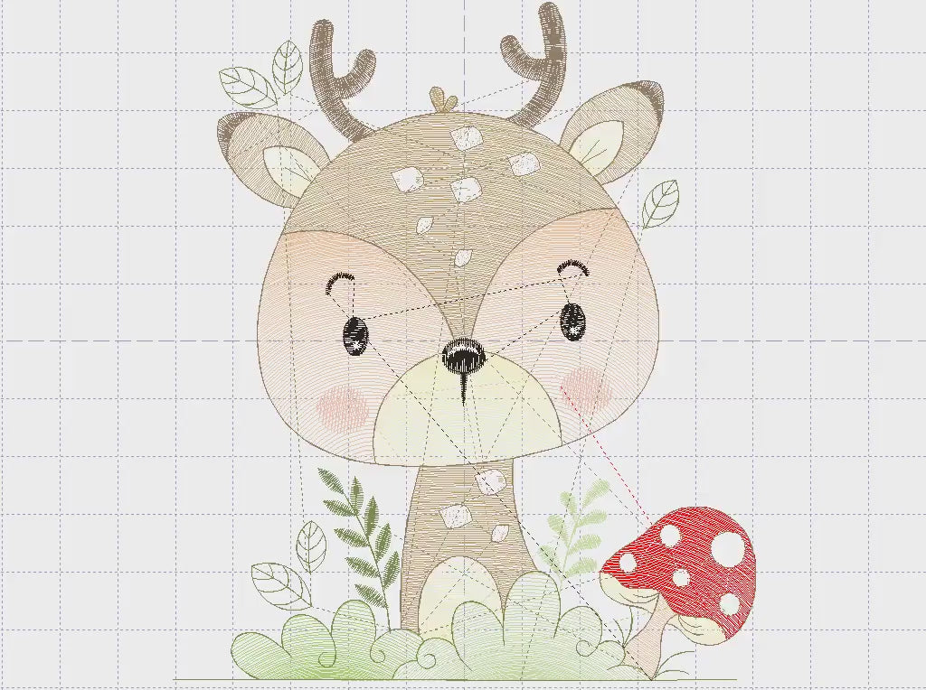 Deer embroidery design - Wild Woodland Animal with mushroom machine embroidery pattern - Baby boy and girl file - Instant download pes jef