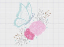 Cargar y reproducir el video en el visor de la galería, Butterfly embroidery design - Flowers embroidery designs machine embroidery pattern - Kitchen Tea Towel embroidery file - instant download
