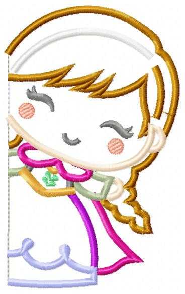 Princess Anna embroidery design - Frozen Disney Princess machine embroidery pattern - Baby Girl Frozen Princess file - Instant digital download pes - Marcia Embroidery