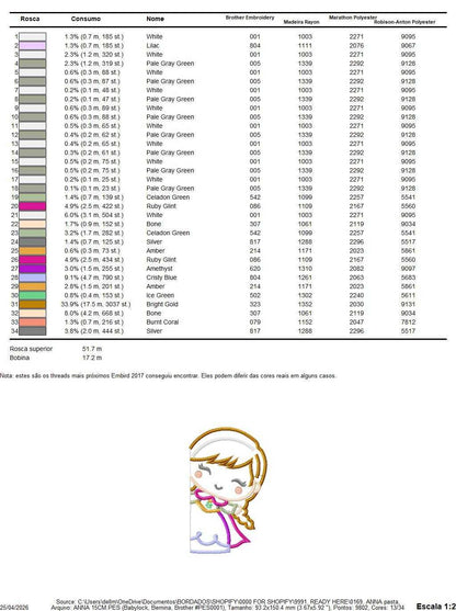 Princess Anna embroidery design - Frozen Disney Princess machine embroidery pattern - Baby Girl Frozen Princess file - Instant digital download pes - Marcia Embroidery