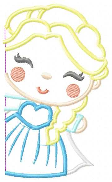 Princess Elsa embroidery design - Frozen Disney Princess machine embroidery pattern - Princess applique design - Instant digital Download - Marcia Embroidery