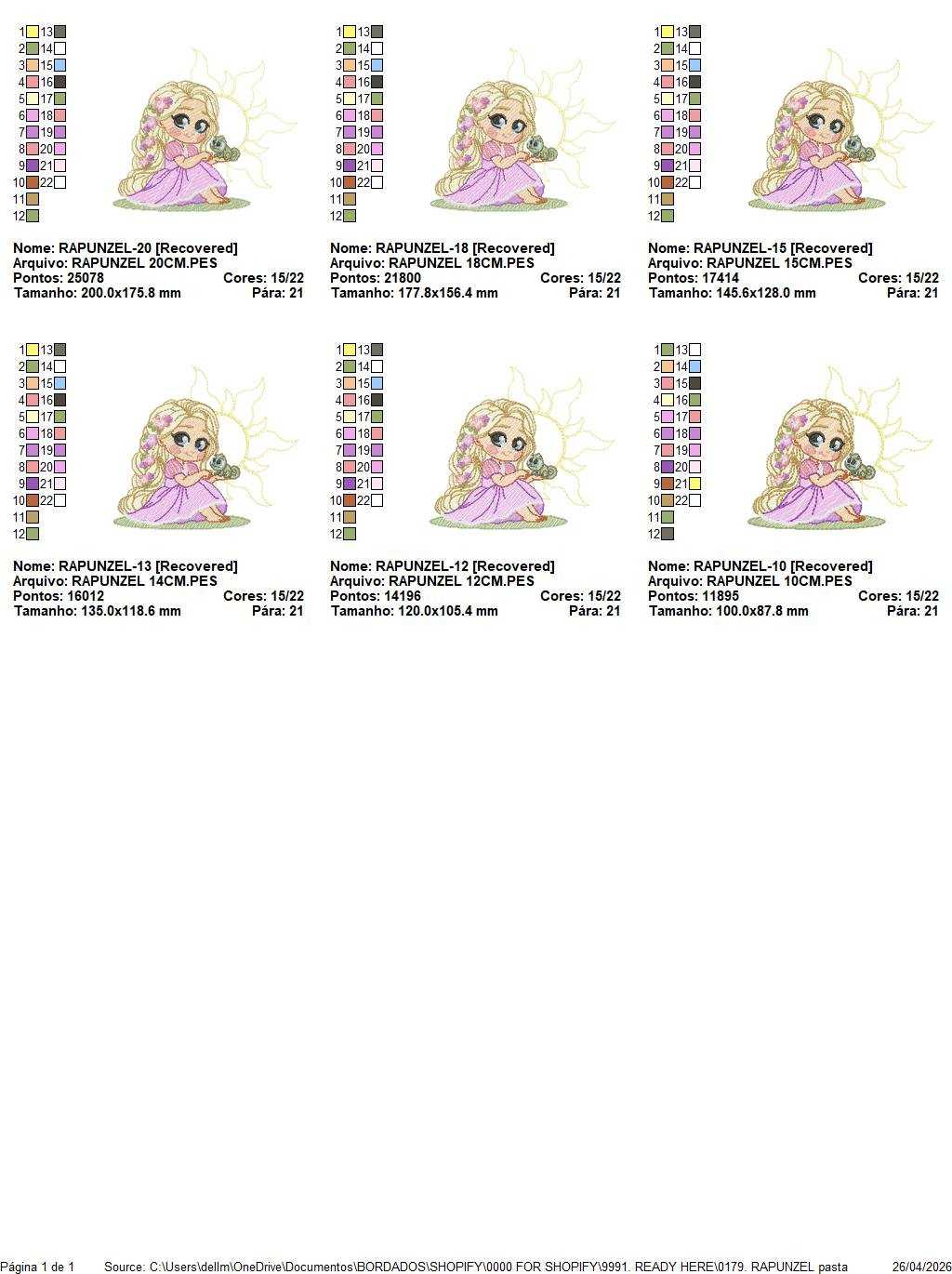 Rapunzel embroidery design - Disney Princess machine embroidery pattern - Baby Girl Princess design - Instant digital download pes jef - Marcia Embroidery