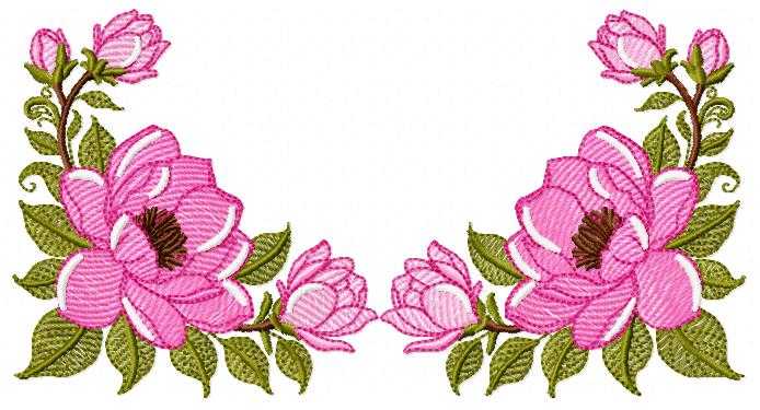 Rose Corner embroidery design - Flower for Kitchen Towel machine embroidery pattern - Baby Girl file - Instant digital download pes jef - Marcia Embroidery