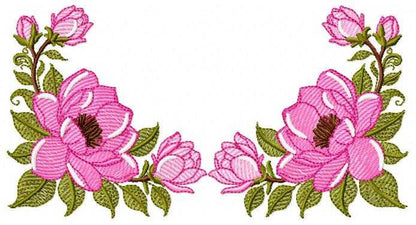 Rose Corner embroidery design - Flower for Kitchen Towel machine embroidery pattern - Baby Girl file - Instant digital download pes jef - Marcia Embroidery